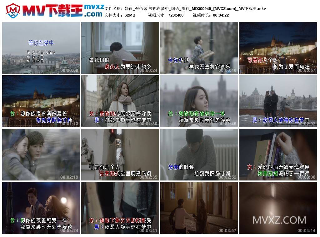 冷雨_张怡诺-等你在梦中_国语_流行_MD300949
